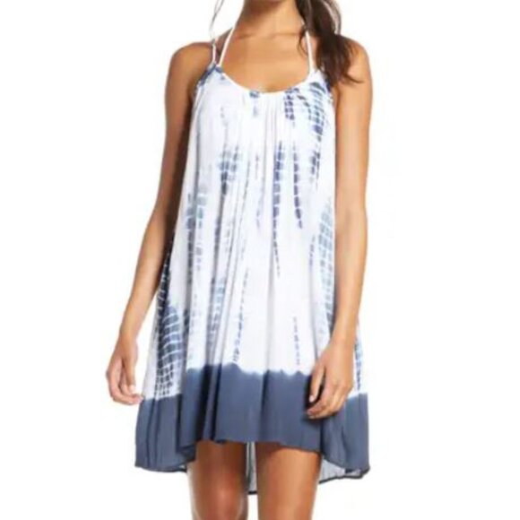 🆕 Elan Tie-Dye Blue Cover-up Slip dress - Picture 1 of 9